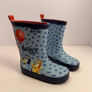 Bluey Kidcore Playful Toddler Rain Boots Blue Rubber